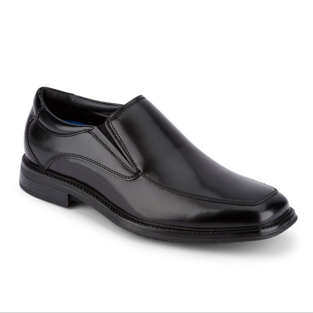 New w/o tags Men's Black Leather Slip-On Dress Shoes